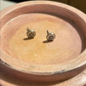 Chic Silver Floral Stud Earrings